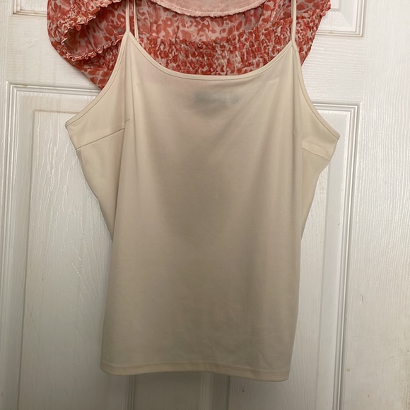 Apt. 9 Short Sleeve Lined Blouse - Salmon and Ivory - Picture 7 of 11